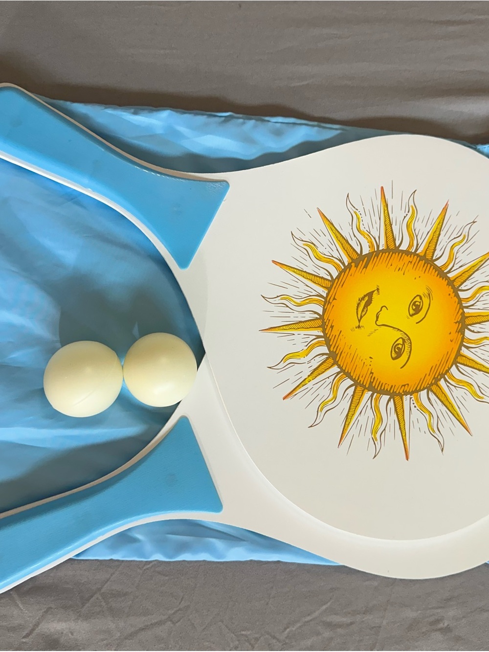Dolce & Gabbana Sun Graphic Pickleball Paddle Set - White & Sky Blue
